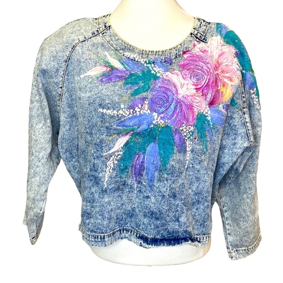 Painted Denim Blouse - Picture 1 of 6